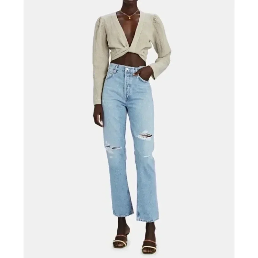 NWT Citizens of Humanity Charlotte High Rise Straight Leg Jeans Denim Blue 33